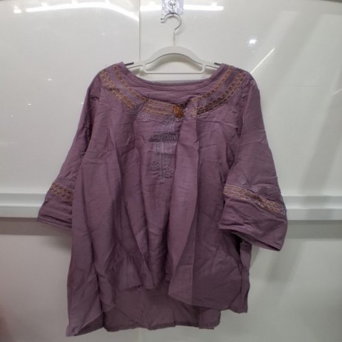 WOMEN'S HAND EMBRIODERED SHIRT - MEDIUM - PURPLE image 3