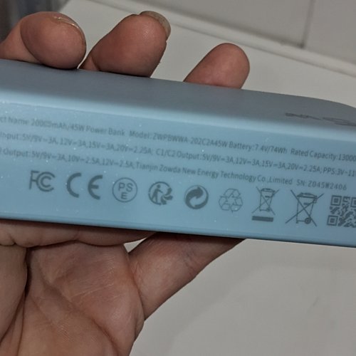NOBIS 45W PORTABLE POWER BANK - 20000 MAH - LIGHT BLUE - (MODEL: A2651) image 3