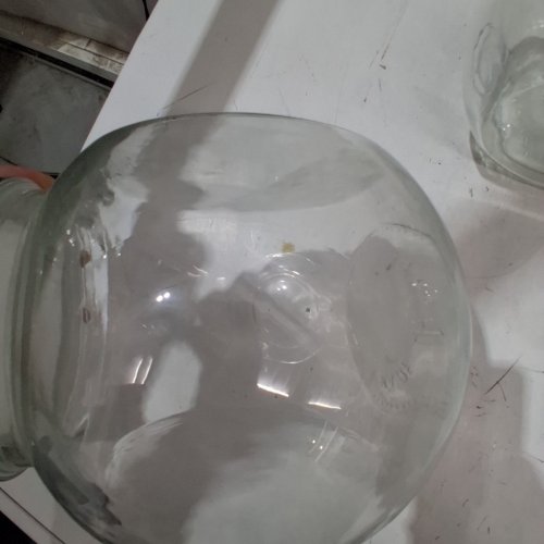 3PC MASON GLASS JARS WITH METAL LIDS - 2.85L - CLEAR / SILVER image 3