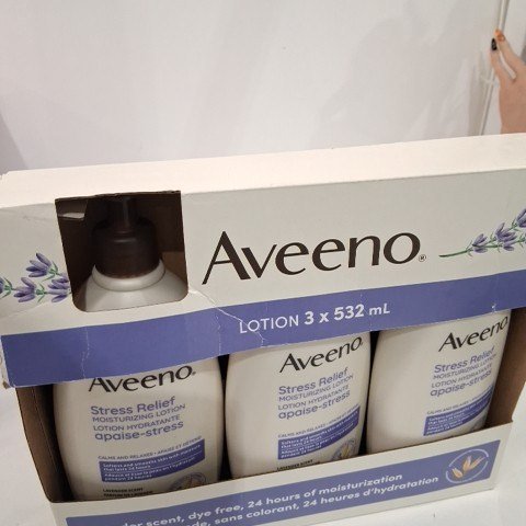 3PK AVEENO SKIN RELIEF LAVENDER LOTION - 532ML/EACH image 2