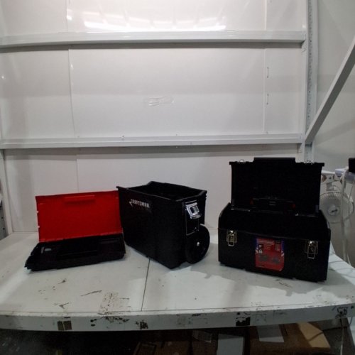 3PC CRAFTSMAN 3-IN-1 ROLLING TOOL BOX WITH WHEELS - 19" - RED/BLACK (MODEL: CMST18614) image 2