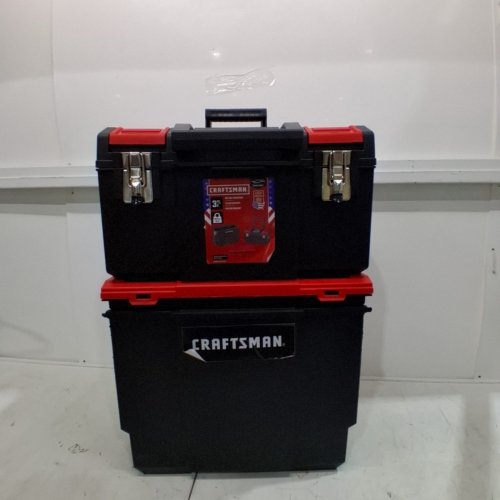 3PC CRAFTSMAN 3-IN-1 ROLLING TOOL BOX WITH WHEELS - 19" - RED/BLACK (MODEL: CMST18614) image 8