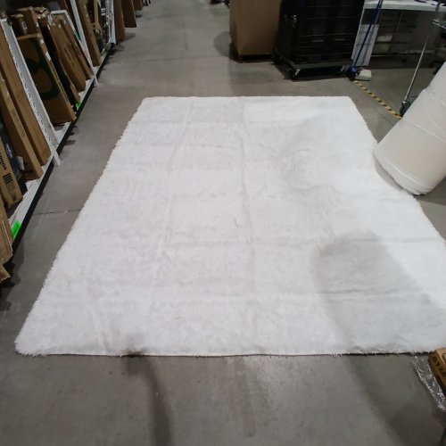 BRICHOEE MODERN PLUSH FAUX FUR SHAG AREA RUG - 8FT X 10FT - WHITE image 3