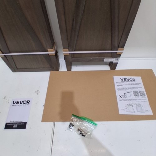 4 PANELS WOOD FOLDING PRIVACY SCREEN - 64" X 67" - BROWN (MODEL: YKMBX-04GR) image 4