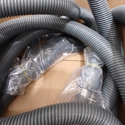 OVO UNIVERSAL CENTRAL VACUUM HOSE - LOW VOLTAGE SWITCH ON HANDLE, CRUSHPROOF HOSE FITS MOST INLETS - 50FT - BLACK/GREY (MODEL: ACCHO-50LV-BK) image 3