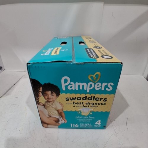 116PK PAMPERS SWADDLERS 360 LEAKPROOF DISPOSABLE BABY DIAPERS - SIZE 4 (15LBS- 34LBS)LBS) image 2