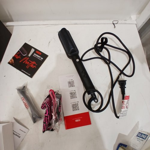 TYMO RING HAIR STRAIGHTENING BRUSH - BLACK/PINK image 4