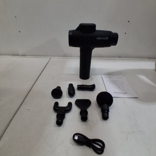 NEVVUE MASSAGE GUN AND DEEP TISSUE MASSAGER - 6 ATTACHMENT HEADS - 30 SPEED LEVELS - BLACK (MODEL: V-WMG04) image 4
