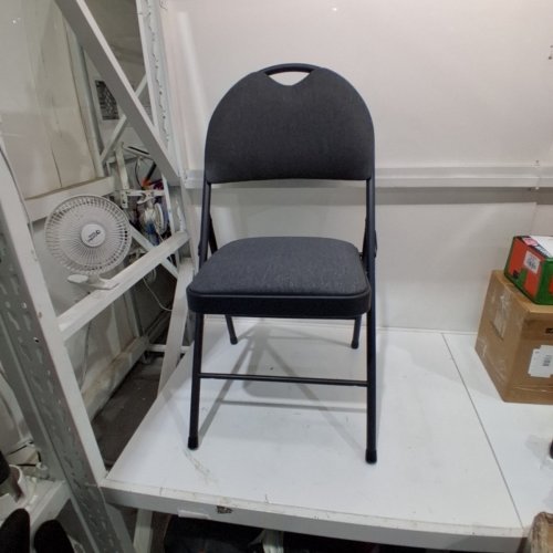 ELITE FABRIC PADDED METAL FOLDING CHAIR - 19.5" X 18.5" X 35.75" - GREY (MODEL: 1731062) image 2