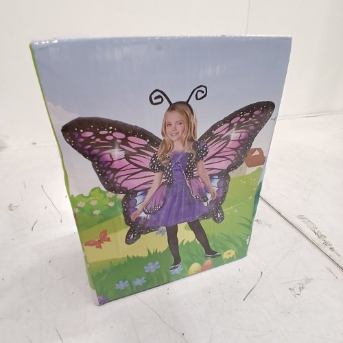 INFLATABLE LIGHT-UP BUTTERFLY WINGS COSTUME - 47" OR TALLER - PURPLE AND BLACK (MODEL: BF-KD) image 2