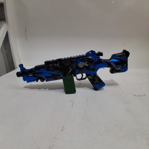 WATER GEL BALL TOY BLASTER WITH TARGET SHEET, SAFETY GLASSES AND SIGHT - AGES 12+ - BLUE CAMO (MODEL: HD227C) image 2