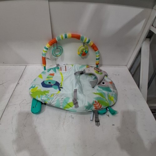 BRIGHT STARTS RAINFOREST VIBES PORTABLE 3-POINT HARNESS BOUNCER WITH TOY-BAR - RAINFOREST VIBES (MODEL: 12227) image 2