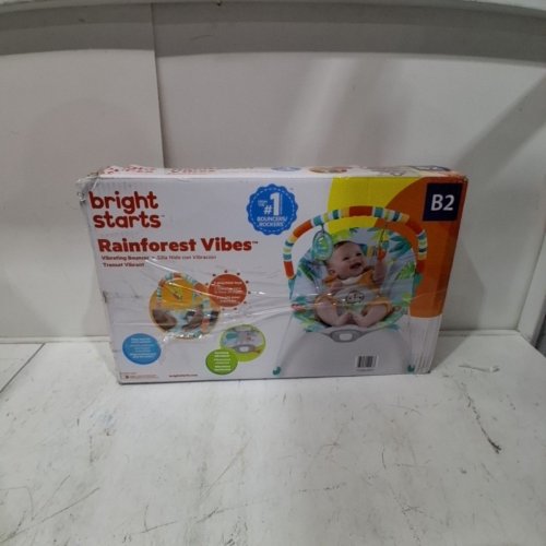 BRIGHT STARTS RAINFOREST VIBES PORTABLE 3-POINT HARNESS BOUNCER WITH TOY-BAR - RAINFOREST VIBES (MODEL: 12227) image 5