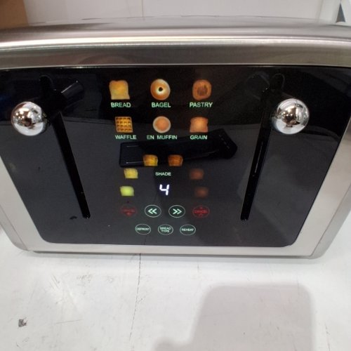 WHALL 4-SLICE TOASTER WITH TOUCH SCREEN CONTROLS, 6 SHADE SETTINGS, AND 6 BREAD TYPES - SILVER/BLACK (MODEL: KST076) image 2