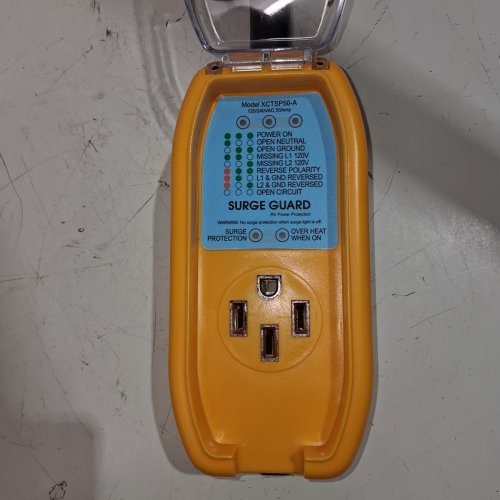 MECMO RV SURGE PROTECTOR 50 AMP CIRCUIT ANALYZER - YELLOW - (MODEL:‎DJ2B-50A1) image 3