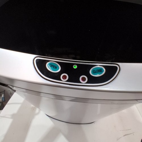 OVAL AUTOMATIC TOUCH FREE TRASH CAN - 13GAL - STAINLESS STEEL (MODEL: TC-1350R-SS) image 2
