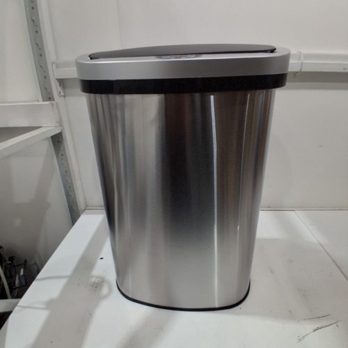 OVAL AUTOMATIC TOUCH FREE TRASH CAN - 13GAL - STAINLESS STEEL (MODEL: TC-1350R-SS) image 3