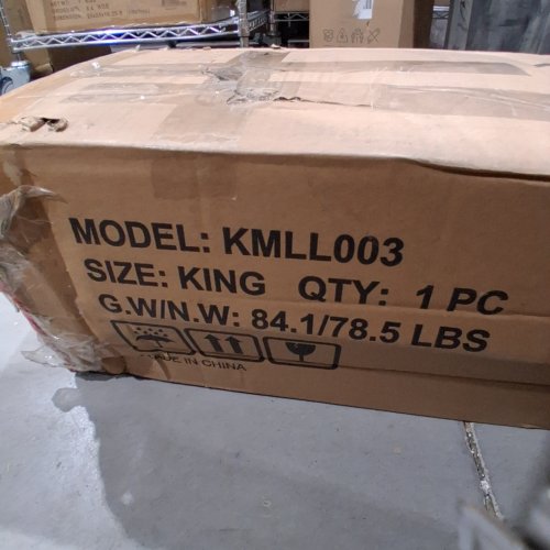 ALLEWIE UPHOLSTERED HEADBOARD AND BED FRAME - KING - BLACK (MODEL: KMLL003) image 3