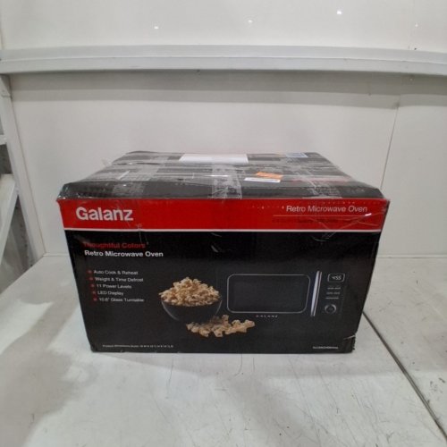 GALANZ RETRO STYLE COUNTERTOP MICROWAVE OVEN - 0.7CU.FT - BLACK - (MODEL: GLCMKZ09BKR09) image 11