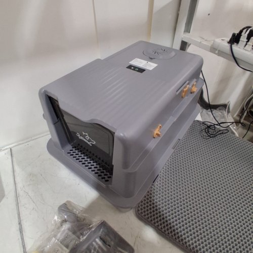 PAWNESTS L7 STAINLESS STEEL CAT LITTER BOX WITH SMART ODOR CONTROL SYSTEM - 15.9" X 23.8" X 15.6" - GREY (MODEL: PN-CL02) image 5