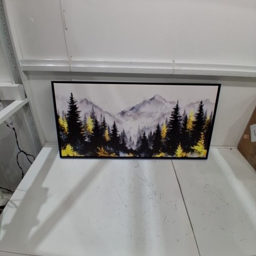 MOUNTAIN FOREST LANDSCAPE FRAMED CANVAS WALL ART - 39.5" X 20" - MULTICOLOUR image 2