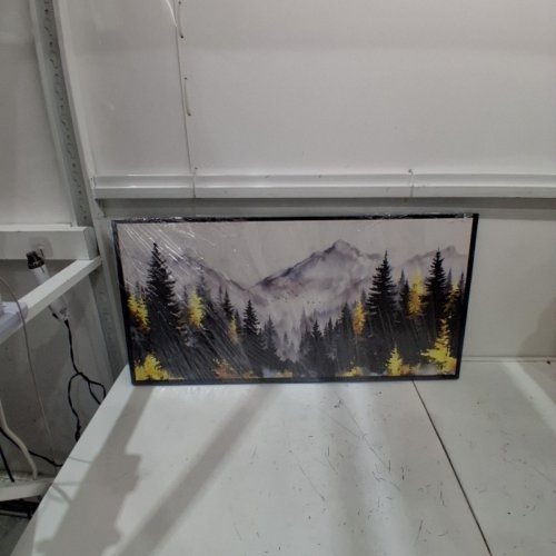 MOUNTAIN FOREST LANDSCAPE FRAMED CANVAS WALL ART - 39.5" X 20" - MULTICOLOUR image 4
