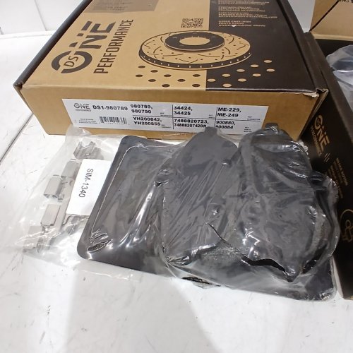 6PC DS ONE FRONT SET BRAKE PERFORMANCE ROTOR AND POSITIVE PLUS REAR SEMI METALLIC PADS - FOR VARIOUS CAR MODELS (MODEL: DS1-980789 /SIM-1340) image 3