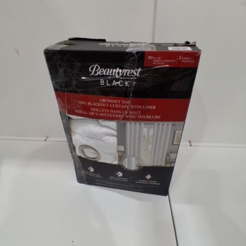 (2 PANEL) BEAUTYREST GROMMET TOP BLACKOUT CURTAIN WITH LINER - 52" X 90" - SILVER (MODEL: 6699105) image 3