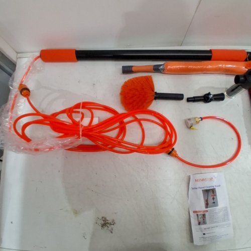NOVASTRY 180° ROTATION SOAP DISPENSING WINDOW / SOLAR PANEL CLEANING BRUSH - 20FT - BLACK/SILVER/ORANGE image 7