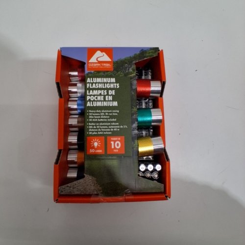 10PK OZARK TRAIL COMPACT ALUMINUM FLASHLIGHTS - 50 LM - VARIOUS COLOURS image 2