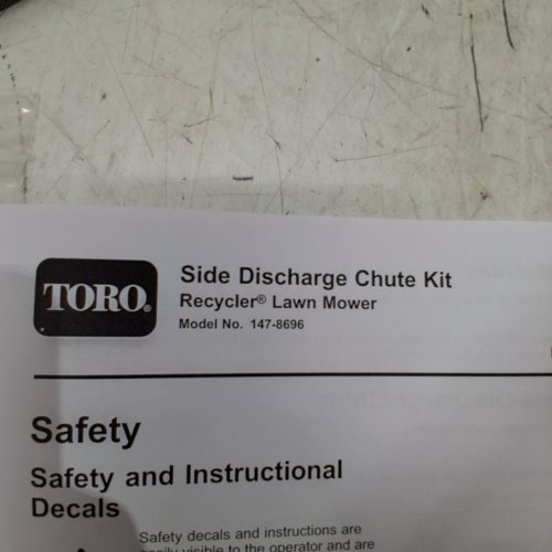 TORO SIDE DISCHARGE LAWN MOWER CHUTE KIT - BLACK (MODEL: 147-8696) image 2