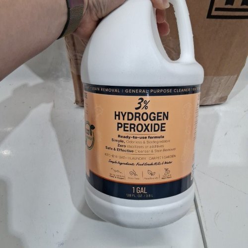 4PK MAXTITE 3% HYDROGEN PEROXIDE SOLUTION FOOD-GRADE MULTI-SURFACE CLEANER - 1 GAL (4 TOTAL) - WHITE/YELLOW image 4