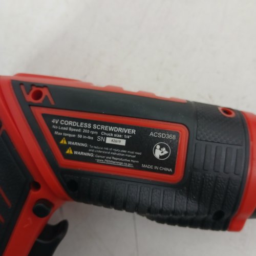 38PC AVID POWER CORDLESS SCREWDRIVER - 4 V, 200 RPM, 1/4" CHUCK - RED & BLACK (MODEL: ACSD368) image 4