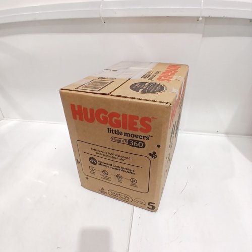 128PK HUGGIES LITTLE MOVERS HUGGFIT BABY DIAPERS WITH 360° WAISTBAND - SIZE 5 (MODEL: 5660200) image 2