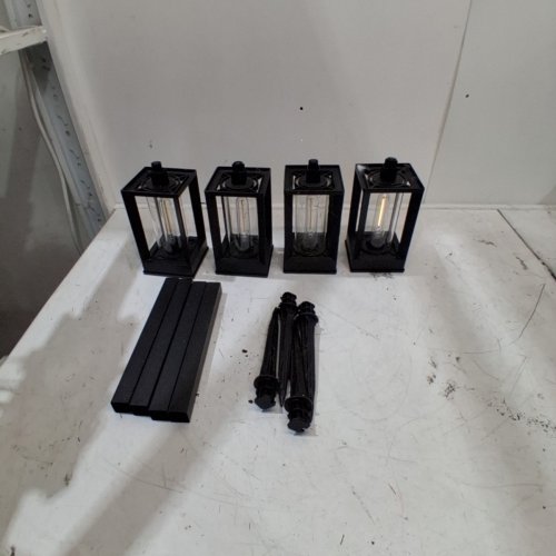 4PK GTX NATURALLY SOLAR POWERED 25LM PATHWAY LIGHTS - 4"X4"X23"- BLACK (MODEL: 1937955) image 3