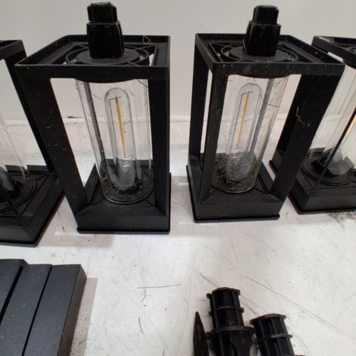 4PK GTX NATURALLY SOLAR POWERED 25LM PATHWAY LIGHTS - 4"X4"X23"- BLACK (MODEL: 1937955) image 5