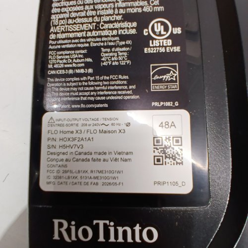 FLO HOME X3 LEVEL 2 ELECTRIC VEHICLE CHARGING STATION - FITS ALL J1772 CONNECTION EV'S - 240V - 12KW - 50AMP - 25 FT CABLE - BLACK (MODEL: HOX3F2A1A1) image 6