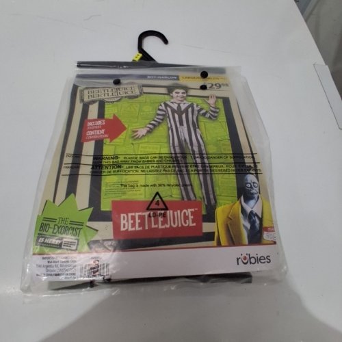 KIDS RUBIES BEETLEJUICE HALLOWEEN COSTUME - LARGE - BLACK WHITE image 2