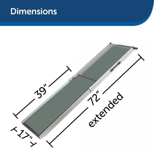 PETSAFE HAPPY RIDE TELESCOPING DOG RAMP - 39" - 72" X 16" - GREY (MODEL:PTV17-16898) image 2