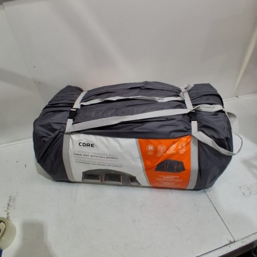 CORE EQUIPMENT 10 PERSON CAMPING TENT WITH FULL RAINFLY AND CARRY BAG - 10FT X 14FT - GREY/ORANGE (STYLE: 40218) image 2