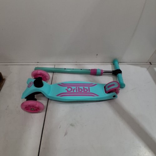 DRIBBL KID'S 3-WHEEL SCOOTER ADJUSTABLE HEIGHT HANDLEBAR - UP TO 165LBS - TEAL/PINK/CANDY (MODEL: DBKS10) image 2