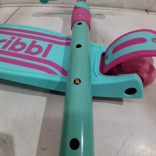 DRIBBL KID'S 3-WHEEL SCOOTER ADJUSTABLE HEIGHT HANDLEBAR - UP TO 165LBS - TEAL/PINK/CANDY (MODEL: DBKS10) image 5