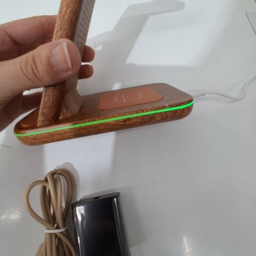3-IN-1 WIRELESS CHARGING STATION - IPHONE 11-17 - WOOD FINISH image 2