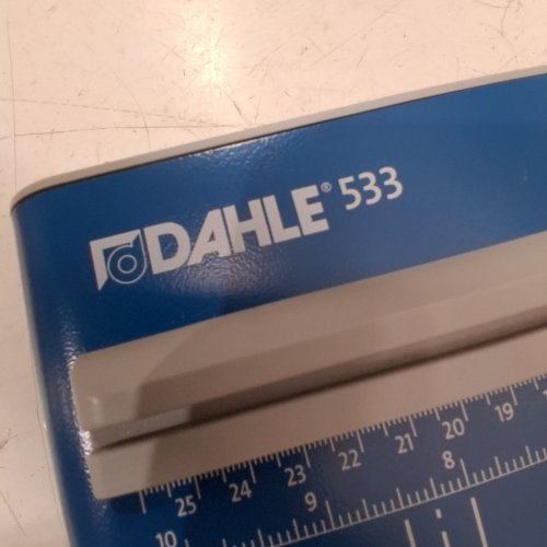DAHLE PROFESSIONAL SELF-SHARPENING GUILLOTINE PAPER TRIMMER - 18" CUTTING EDGE - 15 SHEET CAPACITY - BLUE/STEEL (MODEL: 533) image 2