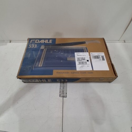 DAHLE PROFESSIONAL SELF-SHARPENING GUILLOTINE PAPER TRIMMER - 18" CUTTING EDGE - 15 SHEET CAPACITY - BLUE/STEEL (MODEL: 533) image 5