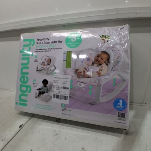INGENUITY KEEP COZY 3-IN-1 GROW WITH ME VIBRATING BABY BOUNCER SEAT & ROCKER - 6-40LBS - PINK/GREY (MODEL: 12909) image 5