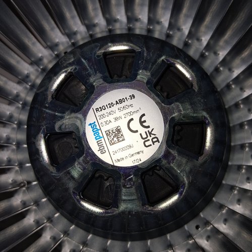 EBM-PAPST CENTRIFUGAL BLOWER FAN ASSEMBLY - 200 V-240 V - 38W - WHITE (MODEL: R3G120-AB01-39) image 2
