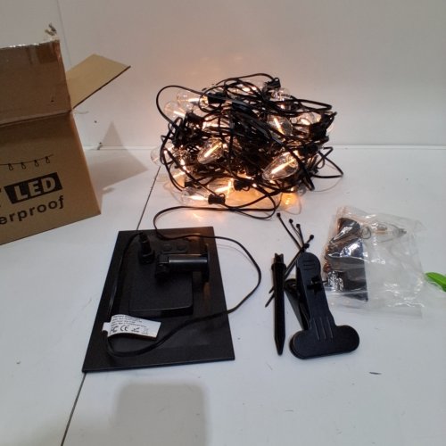 OHLUX OUTDOOR SOLAR STRING LIGHTS WITH REMOTE - 120FT PATIO LIGHTS, LED FILAMENT BULBS, DIMMABLE - BLACK (MODEL: GLS-18J2P-G40-1-50) image 2