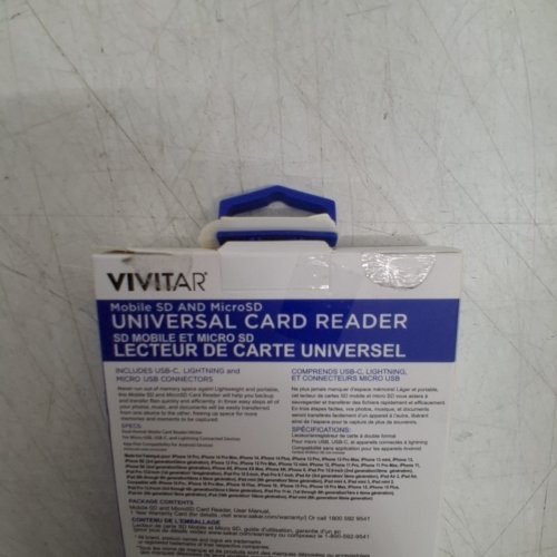 VIVITAR ALL-IN-ONE UNIVERSAL MOBILE MEMORY CARD READER AND WRITER - WHITE (MODEL: MOV4016-WHT) image 3