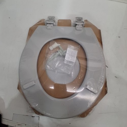 MAYFAIR BY BEMIS CAMERON ROUND ENAMELED WOOD TOILET SEAT - 17.24" X 14.38" - GREY - (MODEL: 841EC 162) image 4